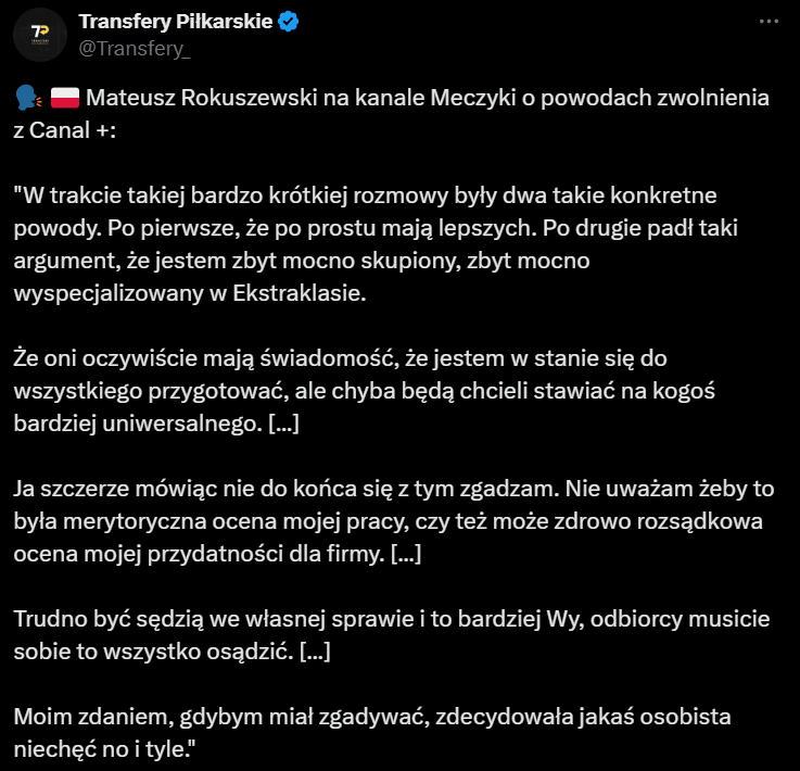 Mateusz Rokuszewski nt. POWODÓW ZWOLNIENIA z Canal Plus! O.o